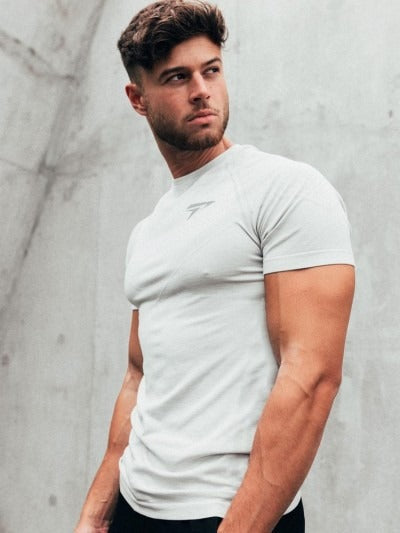 Herren Laufsport Slim Fit Kurzarm Schnelltrocknende Kleidung Milchseide Schnelltrocknendes Trainings-T-Shirt