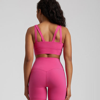 Nude Cross-Back Sports Br. Atmungsaktives Yoga- und Fitness-Top für Damen