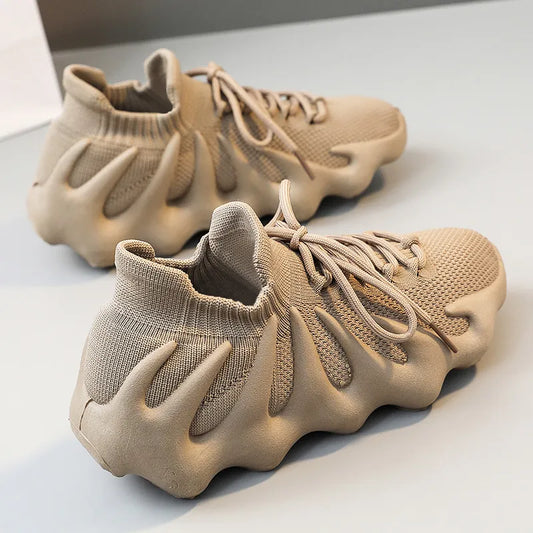Sportliche Sneakers aus Mesh mit Schnürung und runder Zehenpartie für Männer und Frauen