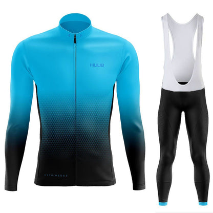 Frühling &amp; Herbst Neue HUUB Team-Version des langärmeligen Radsportanzugs, schnell trocknende, atmungsaktive Träger, Fahrradbekleidung