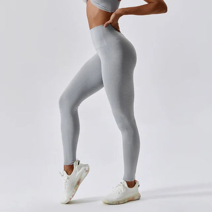 Yogahosen für Damen, hohe Taille, eng, schnelltrocknend, nacktes Gefühl, Fitnesshosen, zeigen dünne Gesäßlifting-Laufsport-Leggings 