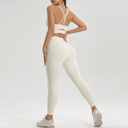 Damen Sport- und Fitness-Set Yoga und Laufen Zweiteiliges Set BH Unterwäsche Schnelltrocknende Base Pants