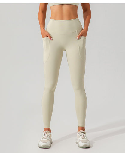 Damen-Yogahose mit hohem Bund und Fadenmuster