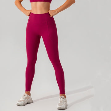 Damen-Yogahose mit hohem Bund und Fadenmuster