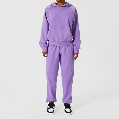 Lockeres, sportliches und lässiges Pullover-Set mit Kapuze für Damen.