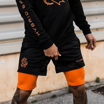 2-in-1-Trainingsshorts für Herren – Basketball-, Lauf- und Fitness-Caprihosen