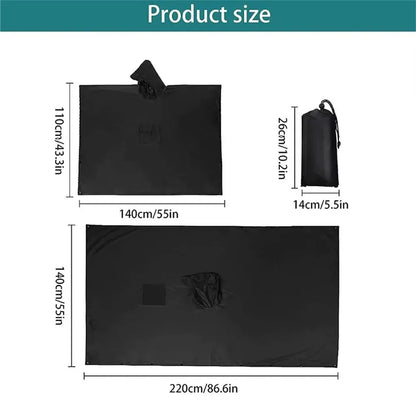 3-in-1-Outdoor-Regenponcho mit Kapuze und Ärmeln, wasserdicht