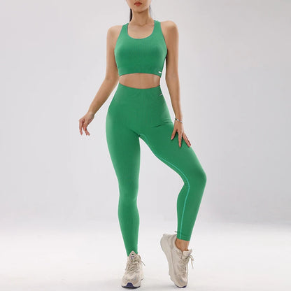 Peach Lift Yoga-Set – Schnelltrocknender Sport-BH &amp; Schlankheits-Leggings für Fitness