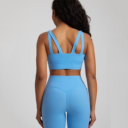 Nude Cross-Back Sports Br. Atmungsaktives Yoga- und Fitness-Top für Damen
