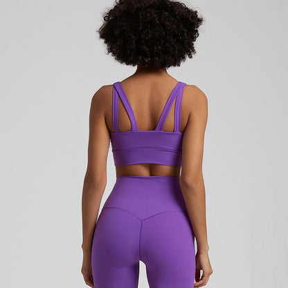 Nude Cross-Back Sports Br. Atmungsaktives Yoga- und Fitness-Top für Damen