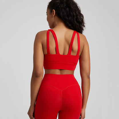 Nude Cross-Back Sports Br. Atmungsaktives Yoga- und Fitness-Top für Damen