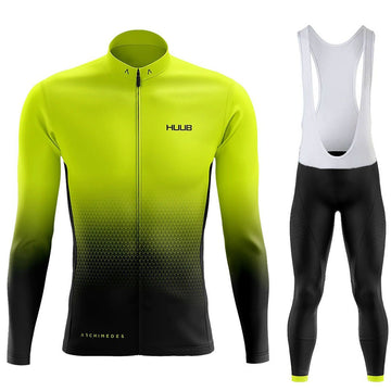 Frühling &amp; Herbst Neue HUUB Team-Version des langärmeligen Radsportanzugs, schnell trocknende, atmungsaktive Träger, Fahrradbekleidung