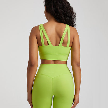 Nude Cross-Back Sports Br. Atmungsaktives Yoga- und Fitness-Top für Damen
