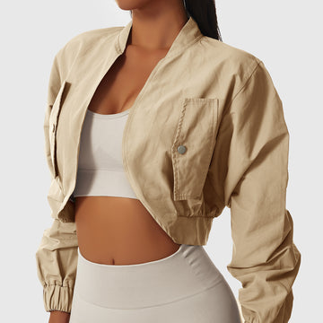 Langärmlige, schnelltrocknende Sportjacke für Damen – Sonnenschutz &amp; Yoga-Kleidung