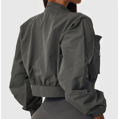 Langärmlige, schnelltrocknende Sportjacke für Damen – Sonnenschutz &amp; Yoga-Kleidung