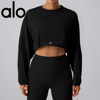 Atmungsaktiver Fitness-Hoodie für Damen mit Rundhalsausschnitt, stylisch und leicht