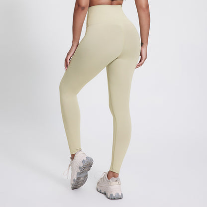Neue einfarbige Laufhose Fitness neun Hosen Pfirsich Hüften tragen hohe Taille nackt Yogahosen