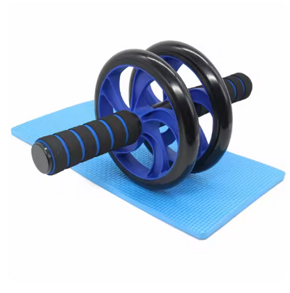 Bauchtrainer-Roller – Doppelrad mit Schaumstoffgriffen und Kniepolster