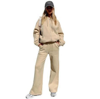 Damen Frühlings-Sportbekleidungsset mit Kapuze – Locker sitzender Jogginganzug für Komfort und Stil