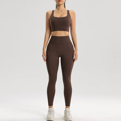 Damen Sport- und Fitness-Set Yoga und Laufen Zweiteiliges Set BH Unterwäsche Schnelltrocknende Base Pants