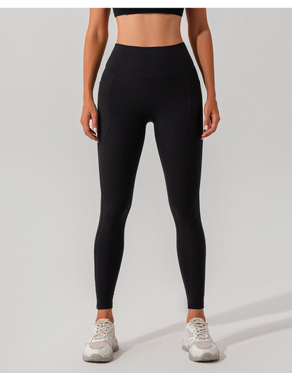 Damen-Yogahose mit hohem Bund und Fadenmuster