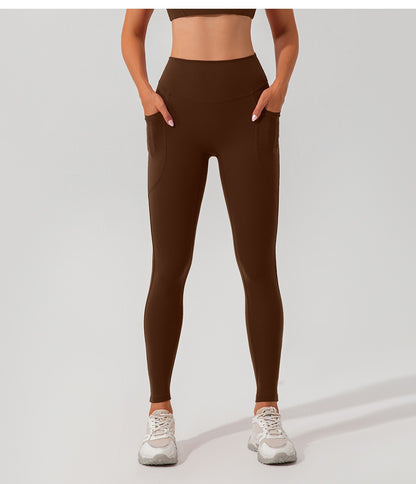 Damen-Yogahose mit hohem Bund und Fadenmuster