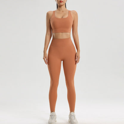 Damen Sport- und Fitness-Set Yoga und Laufen Zweiteiliges Set BH Unterwäsche Schnelltrocknende Base Pants