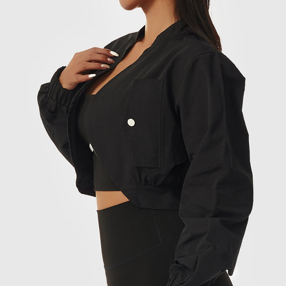 Langärmlige, schnelltrocknende Sportjacke für Damen – Sonnenschutz &amp; Yoga-Kleidung
