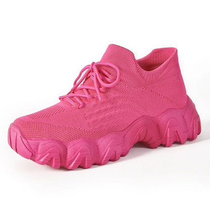 Damen Schnürschuh Mesh Atmungsaktiv Sportlich