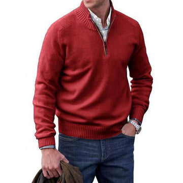 Thermo-Reißverschlusspullover für Herren – Wollstrickpullover mit Stehkragen