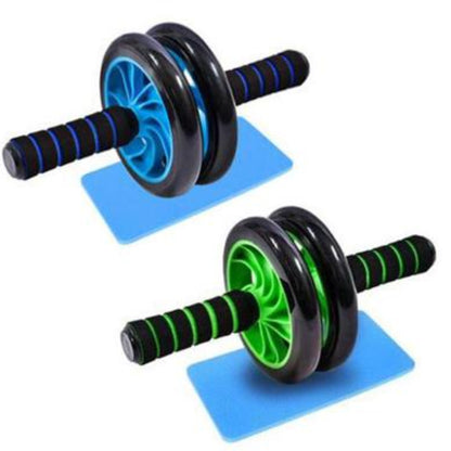 Bauchtrainer-Roller – Doppelrad mit Schaumstoffgriffen und Kniepolster