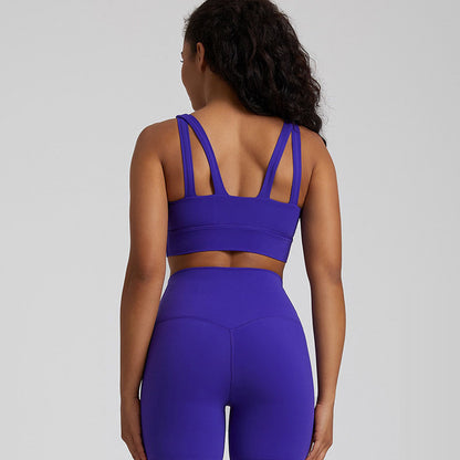Nude Cross-Back Sports Br. Atmungsaktives Yoga- und Fitness-Top für Damen