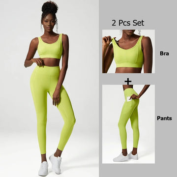 Yoga-Anzug-Set Damen dreiteiliges Set übergroßes Sport- und Fitnessanzug-Set