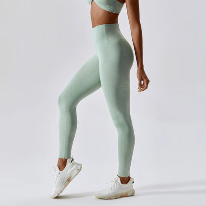 Yogahosen für Damen, hohe Taille, eng, schnelltrocknend, nacktes Gefühl, Fitnesshosen, zeigen dünne Gesäßlifting-Laufsport-Leggings 