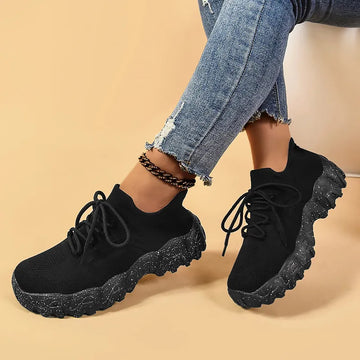 Damen Schnürschuh Mesh Atmungsaktiv Sportlich