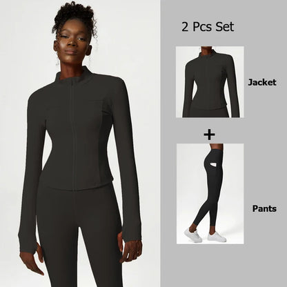 Yoga-Anzug-Set Damen dreiteiliges Set übergroßes Sport- und Fitnessanzug-Set