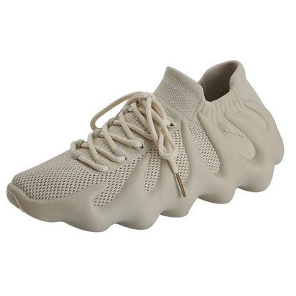 Sportliche Sneakers aus Mesh mit Schnürung und runder Zehenpartie für Männer und Frauen