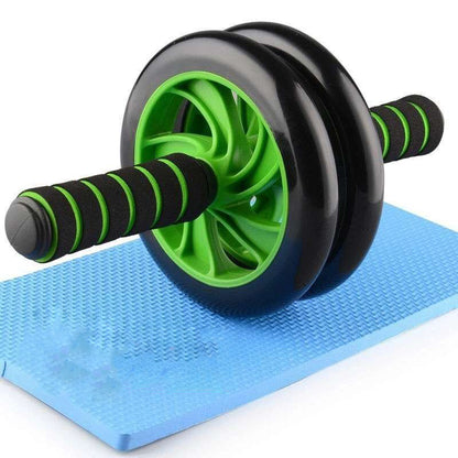 Bauchtrainer-Roller – Doppelrad mit Schaumstoffgriffen und Kniepolster