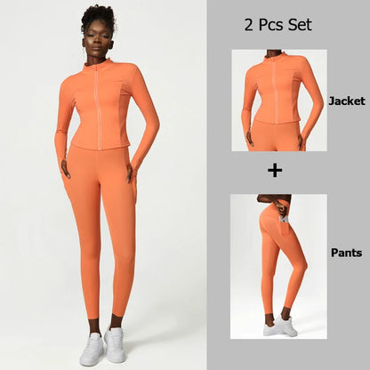 Yoga-Anzug-Set Damen dreiteiliges Set übergroßes Sport- und Fitnessanzug-Set