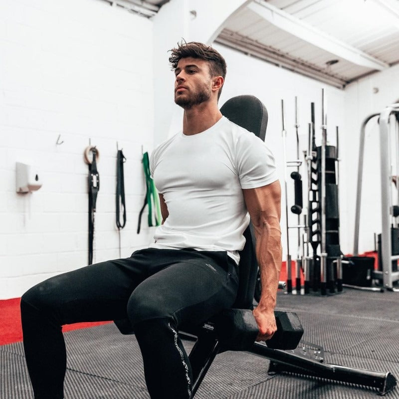 Herren Laufsport Slim Fit Kurzarm Schnelltrocknende Kleidung Milchseide Schnelltrocknendes Trainings-T-Shirt