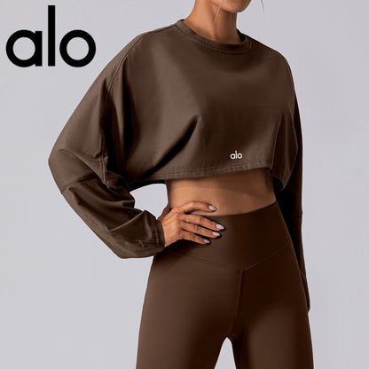 Atmungsaktiver Fitness-Hoodie für Damen mit Rundhalsausschnitt, stylisch und leicht